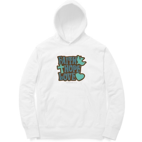 Faith Hope Love White Hoodie