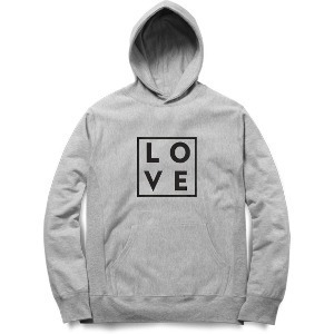LOVE Melange Grey Hoodie