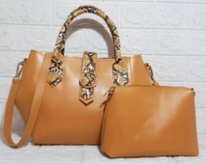 2Pcs Women's Luxury Cool Leather Shoulder Bag