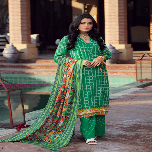 3Psc Women's Unstitched komal Printed Premium Dress